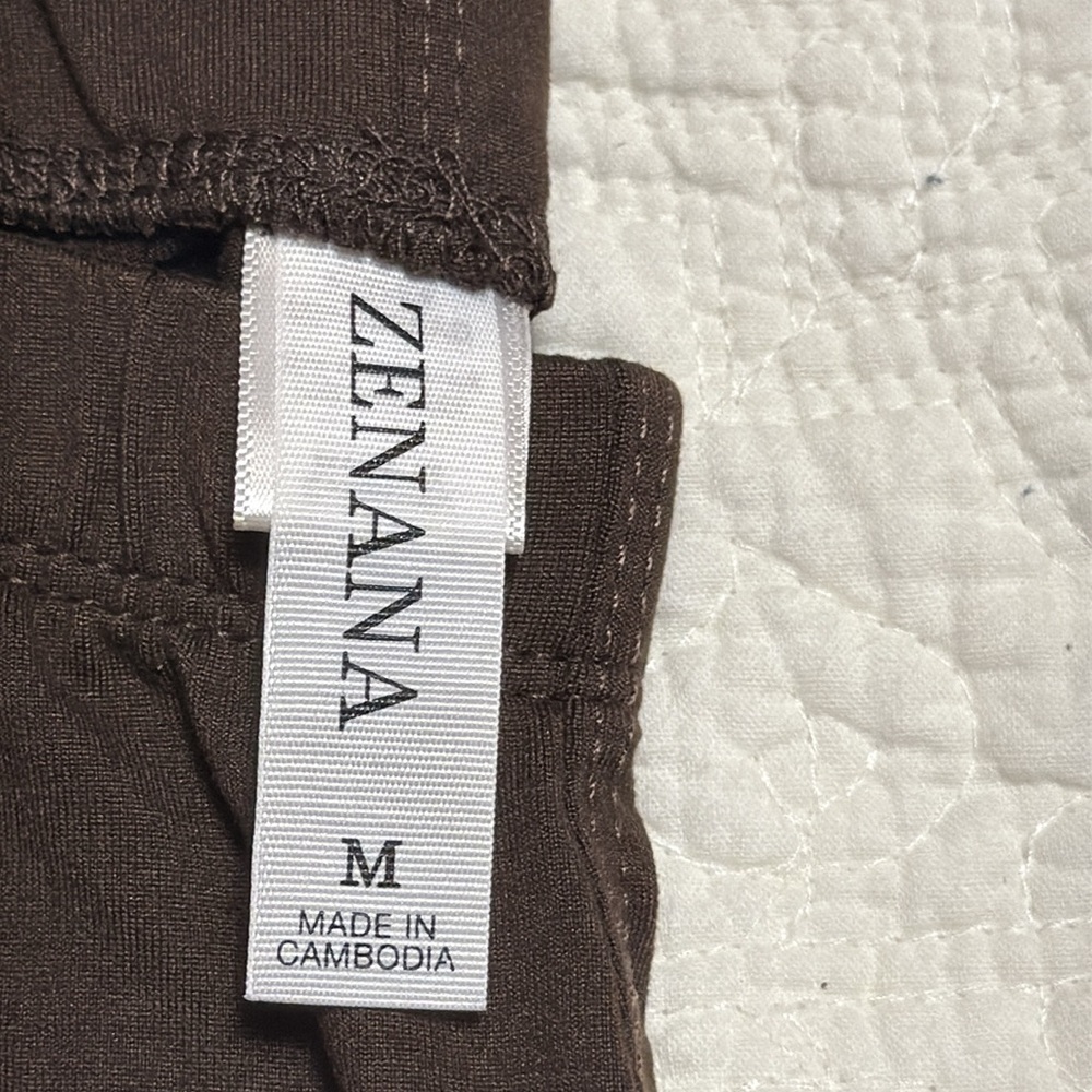 Zenana Brown Women’s Leggings Size M - Picture 2 of 3